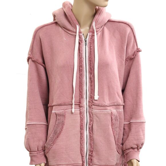 Free People We The Free Long Line Cardi Hoodie Jacket Top Oversized M NWD 283955 - Picture 6 of 10